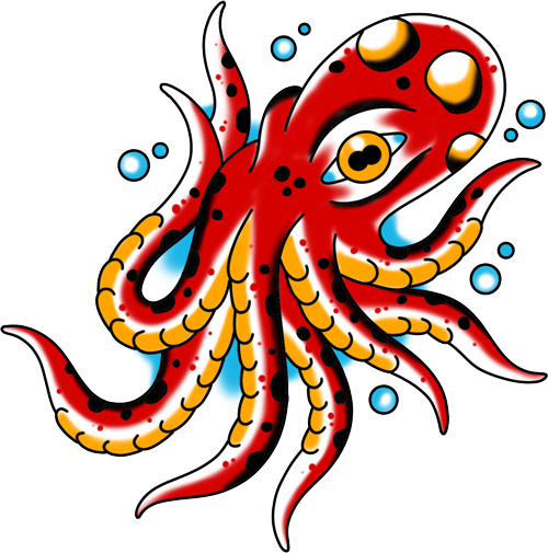 Traditional tattoo octopus